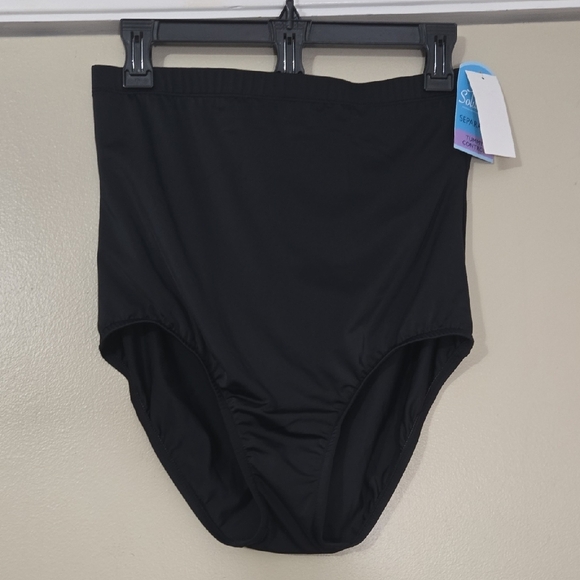 Swim Solutions Other - Swim Solutions Black Tummy Control High Waist Swim Bottoms Size 16 NWT